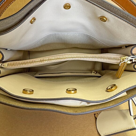 Tory Burch Small Lee Radziwill Double Satchel Bat – New Cream - Picture 10 of 11